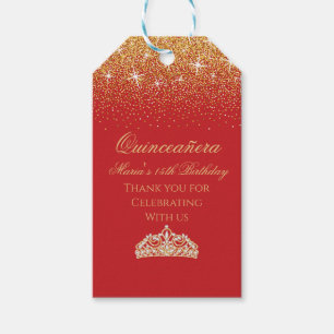 Golden Glitter, Quinceanera Cadeaulabel