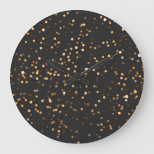 Golden Glitter Sparkles Large Clock Grote Klok