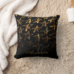 Golden Glitter Stars Kussen