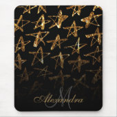 Golden Glitter Stars Muismat (Voorkant)