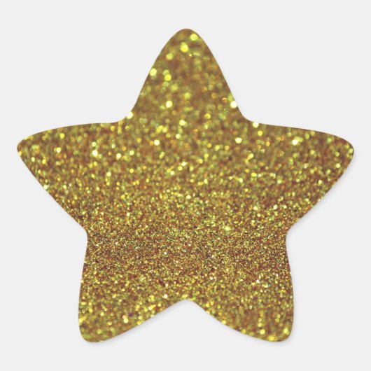 Golden glitter ster sticker (Voorkant)