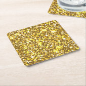 Golden glitter vierkante kartonnen onderzetter (Schuin)