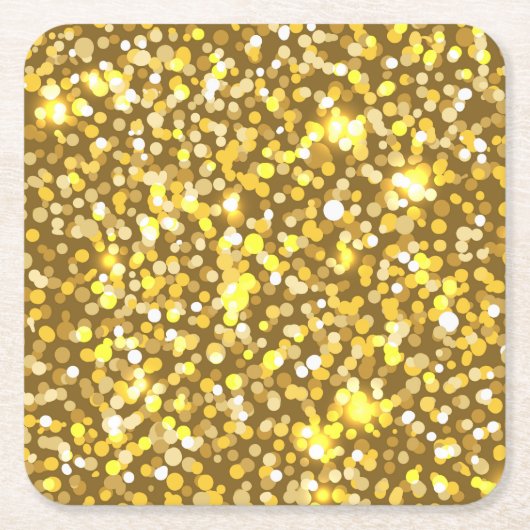 Golden glitter vierkante kartonnen onderzetter (Voorkant)