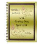 Golden Glitters & Sparkly Butterfly 50th Birthday Notitieboek (Voorkant)