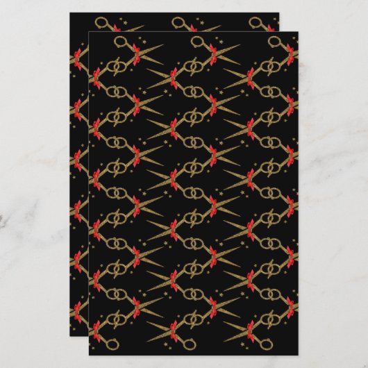 Golden glitterschaar - Haarstylist (Voorkant / Achterkant)