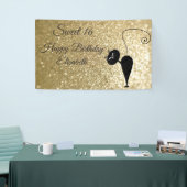 Golden glittery grappige grillige kat lief 16 fees spandoek (Beurs)