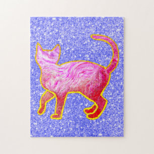 Golden Glittery met roze tas Abstract Legpuzzel