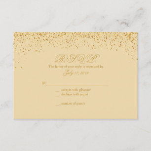 Golden Glitz Glitter Wedding Response Kaarten RSVP Kaartje