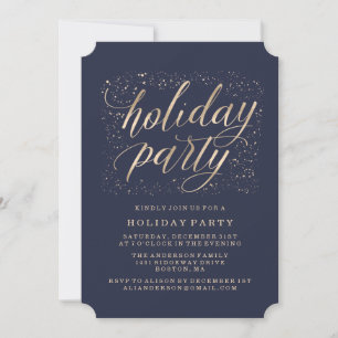 Golden Glitz Invitation pour une soirée de fêtes