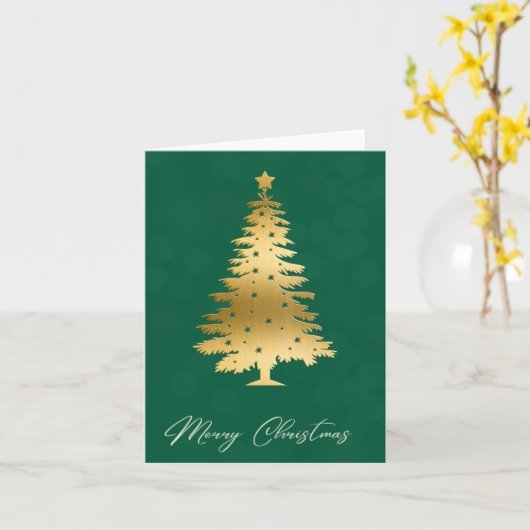 Golden Glow Christmas Tree Bokeh Holiday Card Kaart (Gele Bloem)