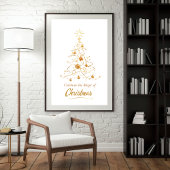 Golden Glow Christmas Tree Poster