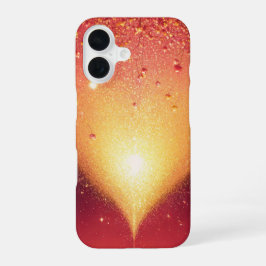 Golden Glow & Heart Romantic Phone Case iPhone 16 Hoesje