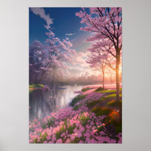 Golden Glow op de Lazy rivier Poster