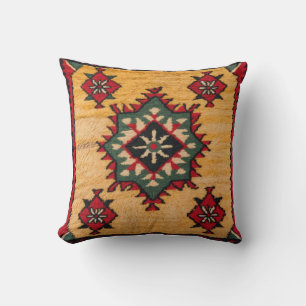 Golden Glow : Turc fait main Kilim Coussin