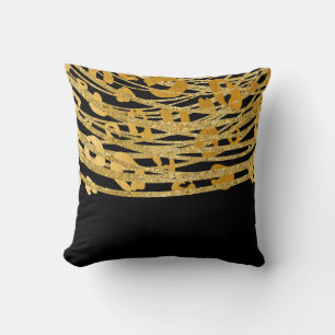 Golden Gold Black Leopard Cheetah Print Glam Kussen