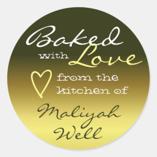 Golden Gold Ombre Gradience met liefdeshart Ronde Sticker