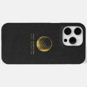 Golden Golf Ball Logo Elegant Golfer Monogram Case-Mate iPhone Case (Achterkant (horizontaal))