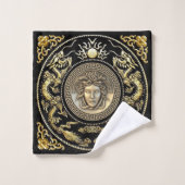 Golden Gorgon Medusa Hollywood Regency Bad Handdoek (Wasdoekje)