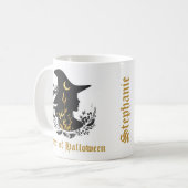 Golden Gothic Queen van Halloween Witch Cat Mok (Voorkant links)