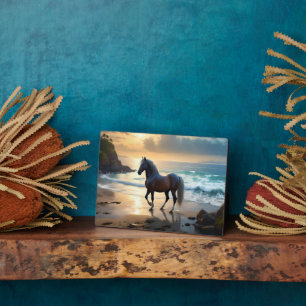 Golden Grace: een Palomino paard op de Sunset Shor Fotoplaat