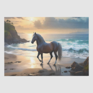 Golden Grace: een Palomino paard op de Sunset Shor Tissuepapier