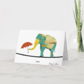 Golden Graceful Elephant carte d'anniversaire (Dos)