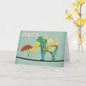 Golden Graceful Elephant carte d'anniversaire (Fleur jaune)
