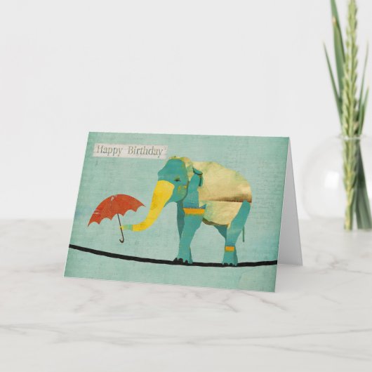 Golden Graceful Elephant carte d'anniversaire (Devant)
