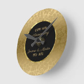 Golden Gradient Damask Pattern Jubileum Ronde Klok (Hoek)