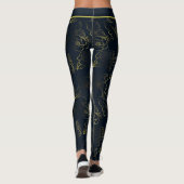 Golden gradiënt florale patroon, gepersonaliseerde leggings (Achterkant)