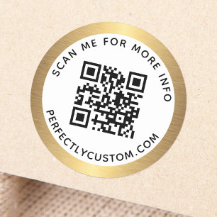 Golden gradiëntrand scant me QR-code en tekst Ronde Sticker