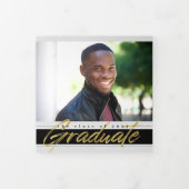 Golden Graduate Multi Photo Tri-Fold Faire-part (Protection)