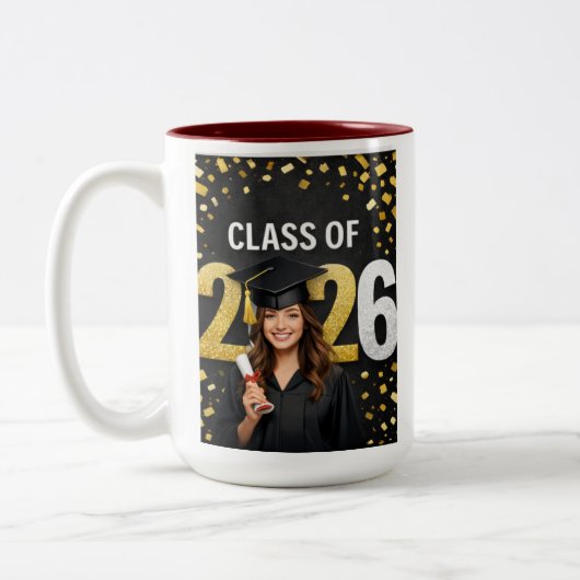 Golden Graduation Celebration Card mug (Gauche)