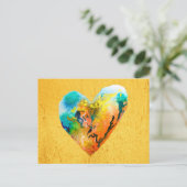 Golden graffiti hart waterverf kunst briefkaart (Staand voorkant)