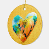 Golden graffiti hart waterverf kunst keramisch ornament (Links)