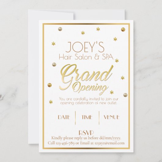 Golden Grand Opening Ceremony Uitnodiging Kaart (Voorkant)