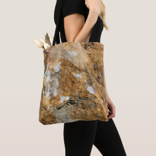 Golden Granite Rock Natuur Canvas tas