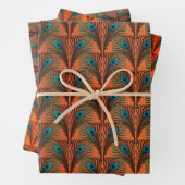Golden Great Gatsby Feathers art deco design Inpakpapier Vel (In situ)
