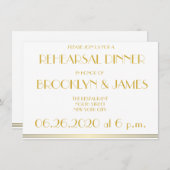 Golden Great Gatsby Invitations de répétition Mari (Devant / Derrière)