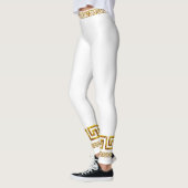 Golden Greek Key Athletic Leggings (Links)