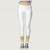Golden Greek Key Athletic Leggings (Voorkant)
