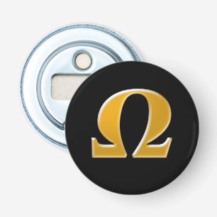 Golden Greek Omega - Symbool van verzet Button Flesopener