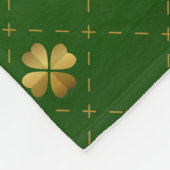 Golden Green Clover Pattern Fleece Deken (Hoek)