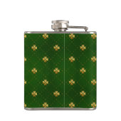 Golden Green Clover Pattern Heupfles (Achterkant)