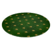 Golden Green Clover Pattern Snijplank (Hoek)