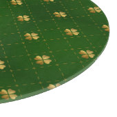 Golden Green Clover Pattern Snijplank (Hoek)