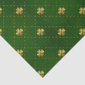 Golden Green Clover Pattern Tissuepapier (Detail)
