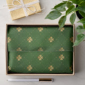 Golden Green Clover Pattern Tissuepapier (Geschenk)