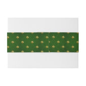 Golden Green Clover Pattern Uitnodigingen Wikkel (Achterkant Voorbeeld)