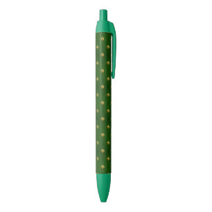 Golden Green Clover Pattern Zwarte Inkt Pen